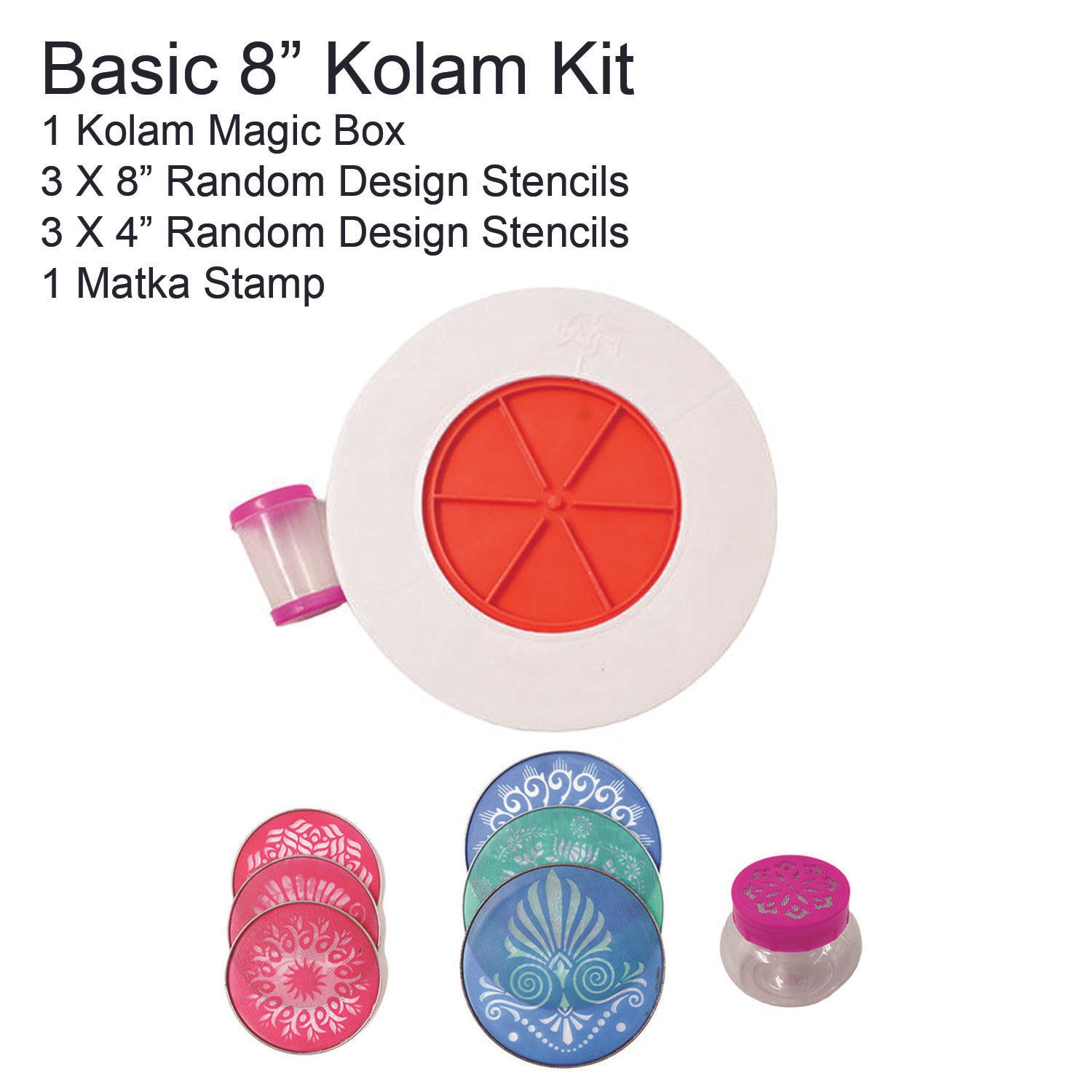 Kolam Kit | Rangoli Kolam Machine Set | Kolam Thattu | 4| 8 Inch | Deepavali Decoration Kolam Kit | Art Set - Image 2