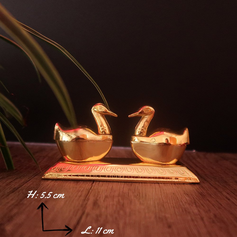 Metal Swan with Kum Kum Storage / Indian Prayer Item