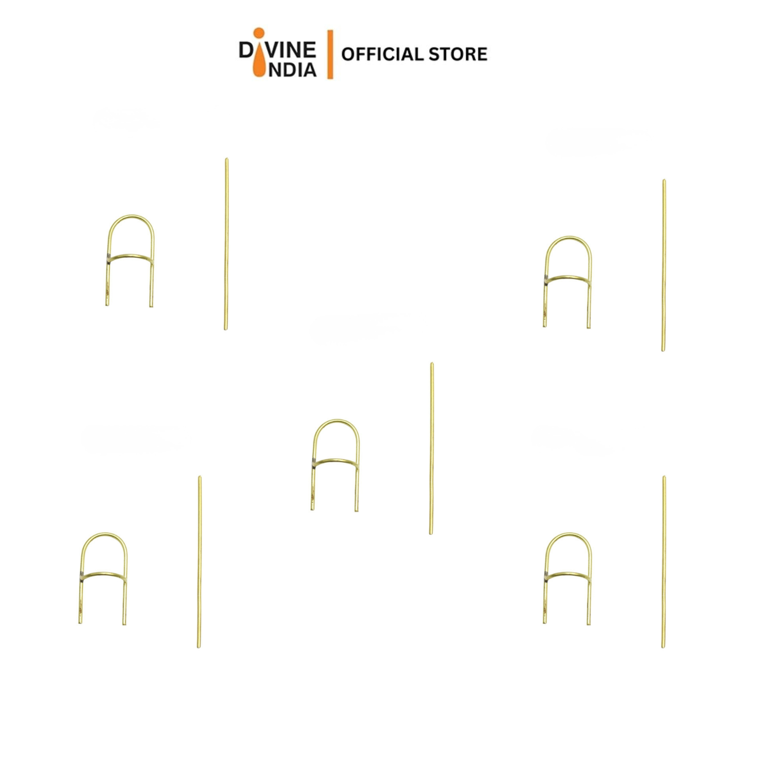 U Namam Namakutchi Namam Stick | Traditional Brass Nama Kambi | Brass Namakutchi for Tilak (Pack of 5)
