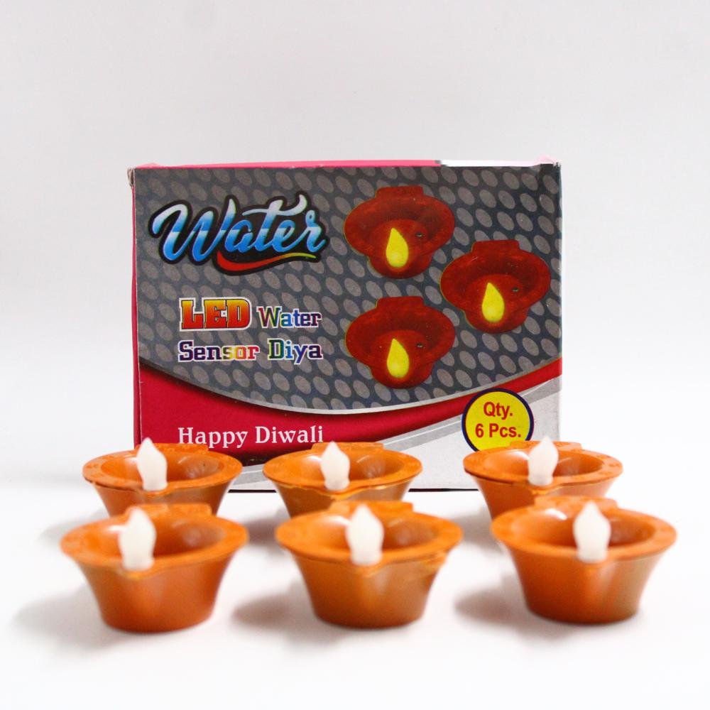 Water Sensor Diya Set Star Design | LED Villaku Set I Battery Operated (6 pcs) - Image 4