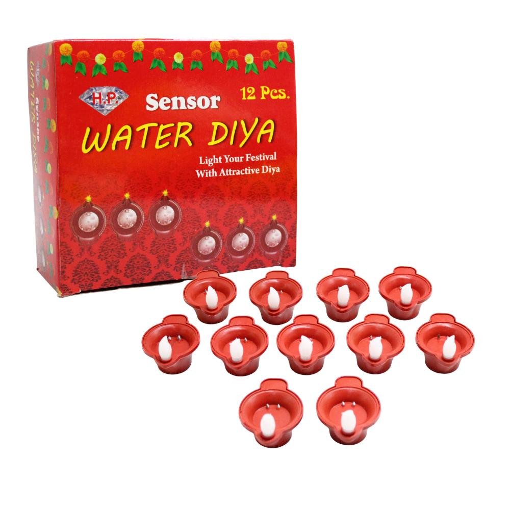 Water Sensor Diya Set Plane Design | LED Villaku Set I Battery Operated (12 pcs) - Image 5