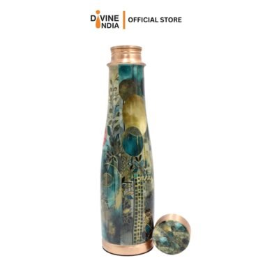 Pure Copper Meena Drinking Bottle - Copper Bottle Gift Set 950ml