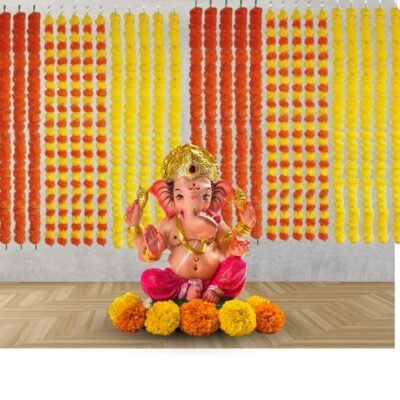 Handicraft Marigold Door Hanging Pair Decorative Thoran /Latkan for Home Diwali - Deepavali Decoration  Toran - 1 Pc