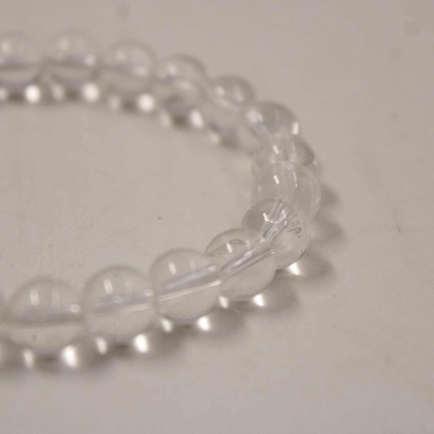 Natural Rock Crystal Round Beads Bracelet With Certificate | Sphatik Bracelet - Image 4