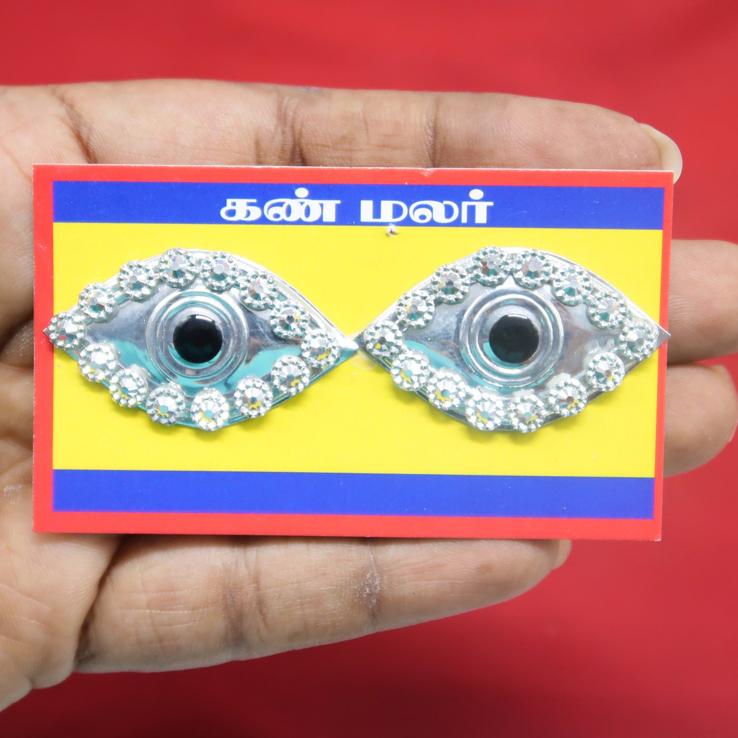 Kann Malar Eye Set for Deity Statue Amman | Stone Kanmalar - Divine India - Image 2