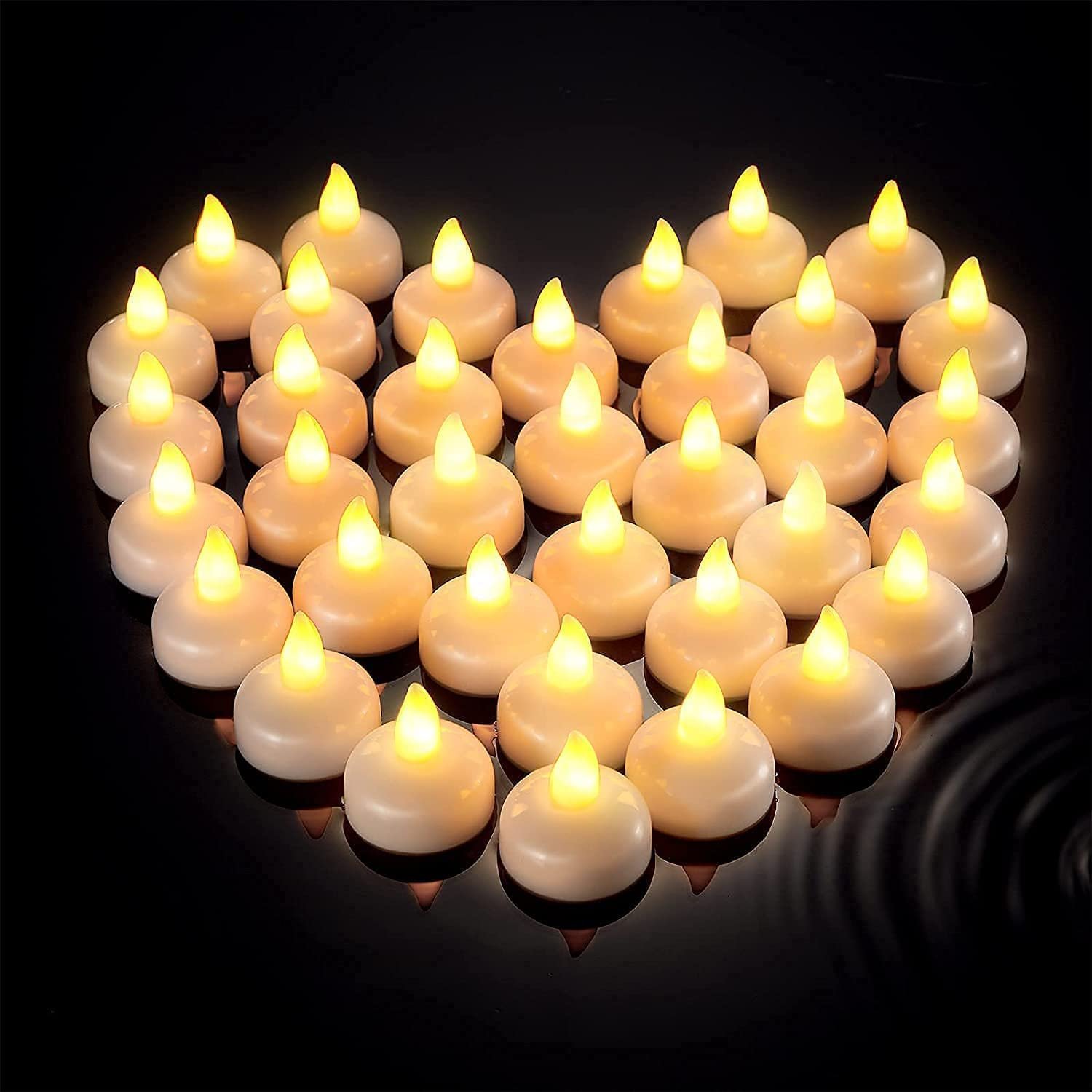 LED Light Floating Diya Candle with Water Sensor (Set of 12)