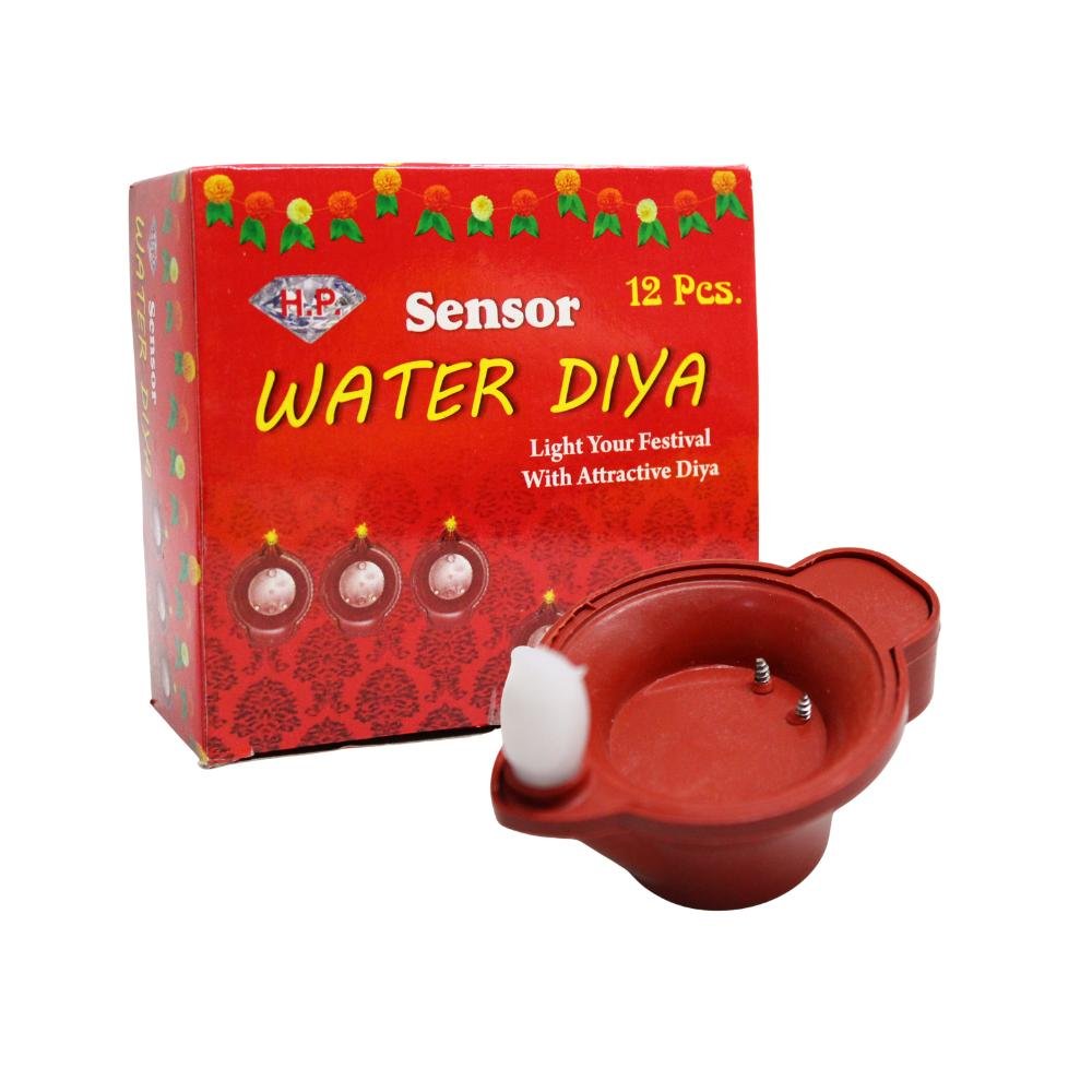 Water Sensor Diya Set Plane Design | LED Villaku Set I Battery Operated (12 pcs) - Image 4