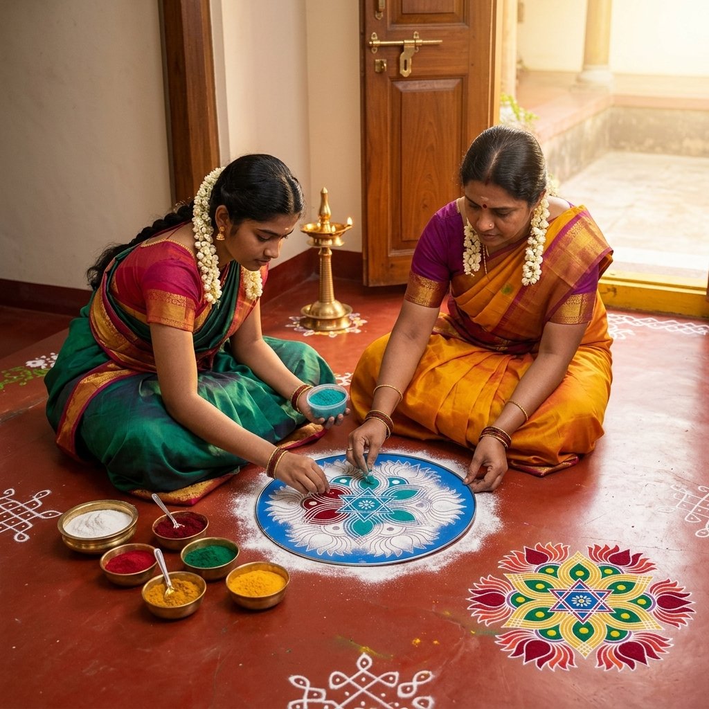 Rangoli Kolam Stencil | Kolam Thattu | 12 Inch | Deepavali Decoration