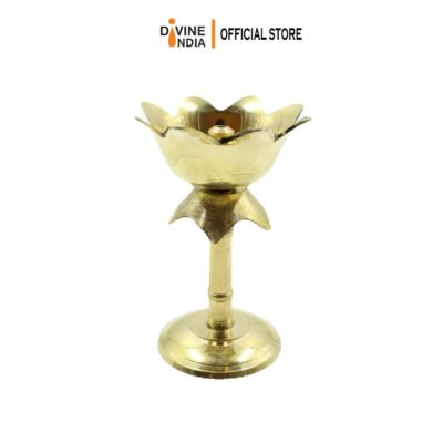 Brass Lotus Vilakku | Lotus Diya | Indian Lamp | Deepavali Deco ( 1 Pc)