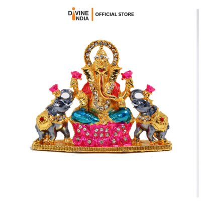 Mix Metal Ganesha Statue  For Car, House & Alter Random Color