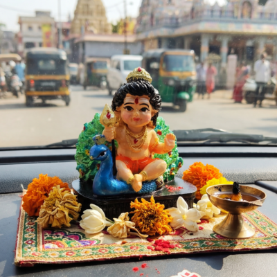 Baby Murugan With Peacock And Vel Statue By Resin for Pooja Gift Showpiece Vastu, Home Decor, Car | Baby murugan Idol
