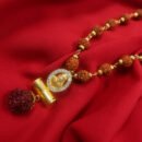 5 Face Rudraksha Mala / Malai with Golden Baba Ji Pendant - (Unisex)