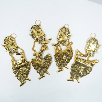 Antique Oxidized Metal Musical Ganesha Statue 4 peice