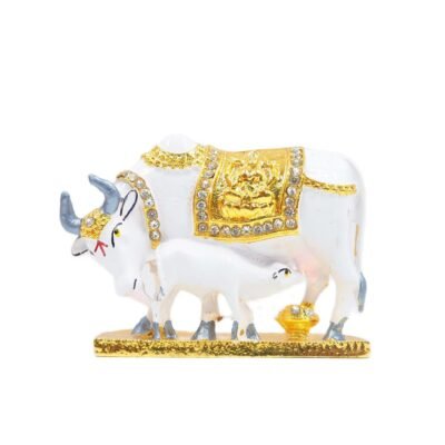 Mix Metal Ganesh Lakshmi Kali & Gomatha Statue  For Car, House & Alter