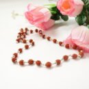 36 Beads Rudraksha Simple Malai Silver Metal Cap for Men / Women Necklace