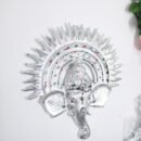 White Metal Wall Hanging Sun Ganesha