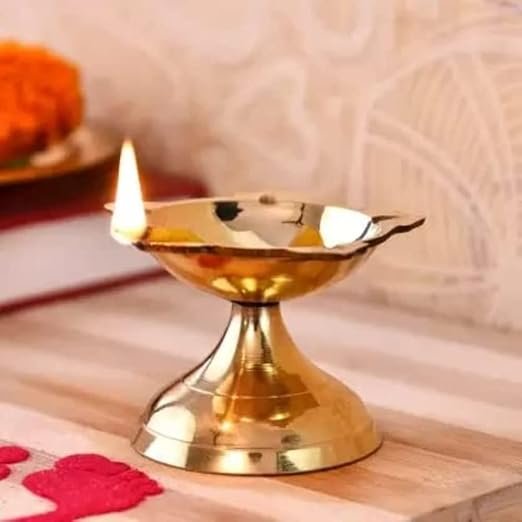 Indian Brass Panchmukhi Villaku | Indian Diya | Indian Oil Lamp | Deepavali Lamp | Indian Deco - Image 3