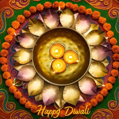 Decorative Metal Urli Bowl for Home Alter or Deepavali Decoration - D2