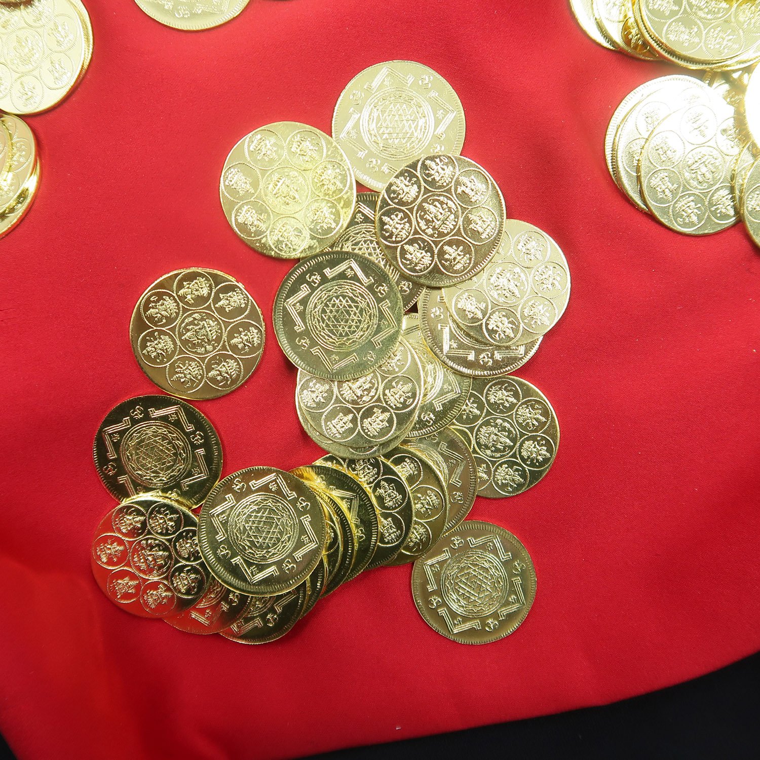 Pure Brass Ashtalakshmi  Metal Coin For Pooja 3Cm