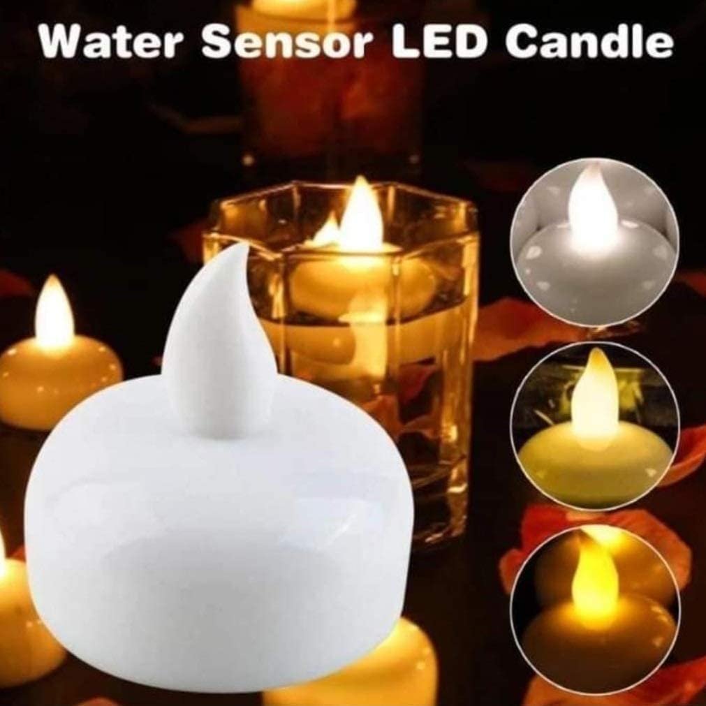LED Light Floating Diya Candle with Water Sensor (Set of 12) - Image 2