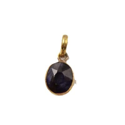 Neelam | Certifed Blue Sapphire Stone | Neelam stone Pendant in 5 Metals - Nilam biru
