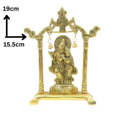 Antqiue Metal Gold Oxidized Radha Krishnan Statue