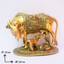Antique Oxidized Metal Kamdhenu Cow & Calf
