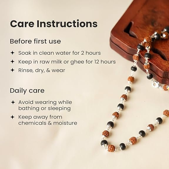 5 Face Rudraksha & Karungali Mala | 8MM 54 Beads | Rudraksha Mala Original | Karungali Mala Original | Gift for Unisex - Image 6