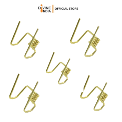 Pure Brass Samai Kadi, Wick Holder for Samayi Lamps & Vilakku, Thiri Stand for Kerala Diya (Pack of 5)
