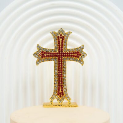 Mix Metal Christian Jesus Christ Holy Cross Symbol for Car Dashboard or Alter Random Color
