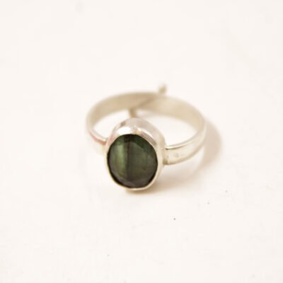 Panna | Certifed Natural Emerald Stone | Panna Green stone Ring in 925 Silver - Zamrud Adjustable Ring Free Size