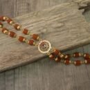 2 Designs - Double Line 20 Rudraksha Beads OM Rudraksha Bracelet for Men / Women (Unisex)