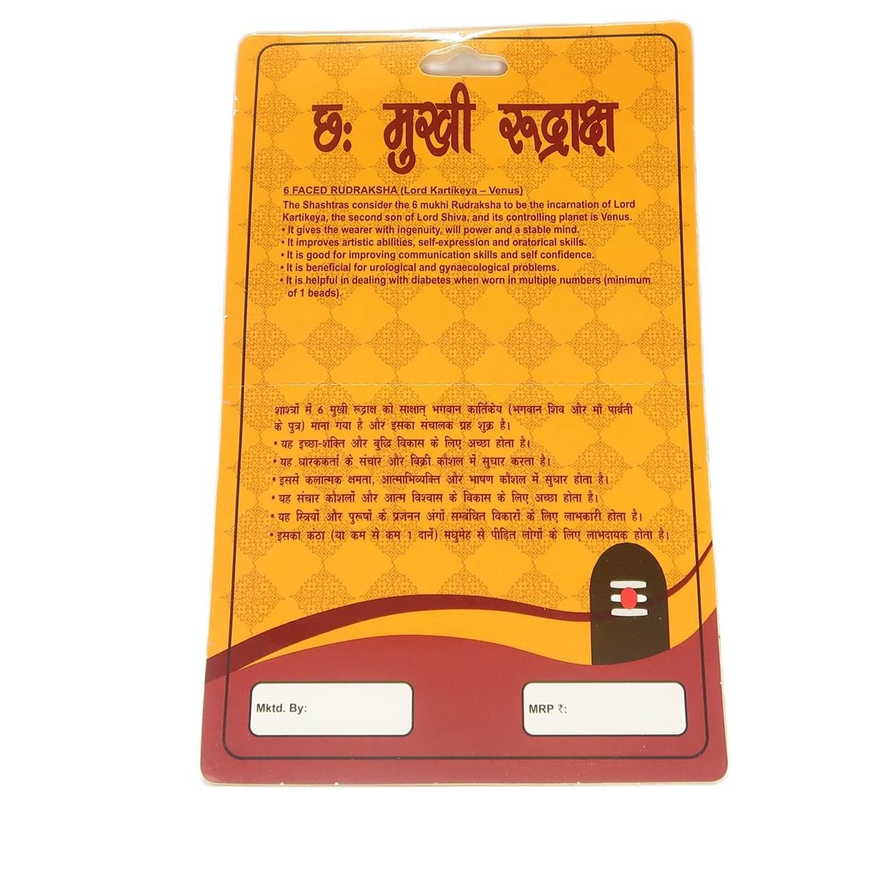 6 Mukhi (6 Face Rudraksha) Lab Certified Original Rudraksha Bead with Red Thread - Image 5
