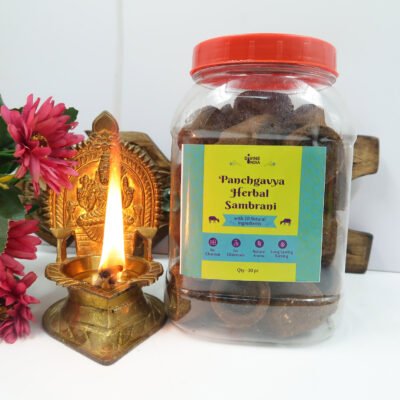 Premium Panchgavya Herbal Sambrani - Herbal Sambrani - 30 Cups - Home Fragrance | Divine India