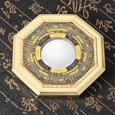 Feng Shui Bagua Pakua Mirror Convex Mirror | Vastu Positive Energy | Wall Door Hanging Decor Protection | Home & Office Main Door