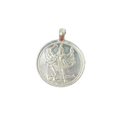 Energized God Kali Copper Silver Polished Locket Yantra ( 1 Inch ) Indian God Locket Pendant