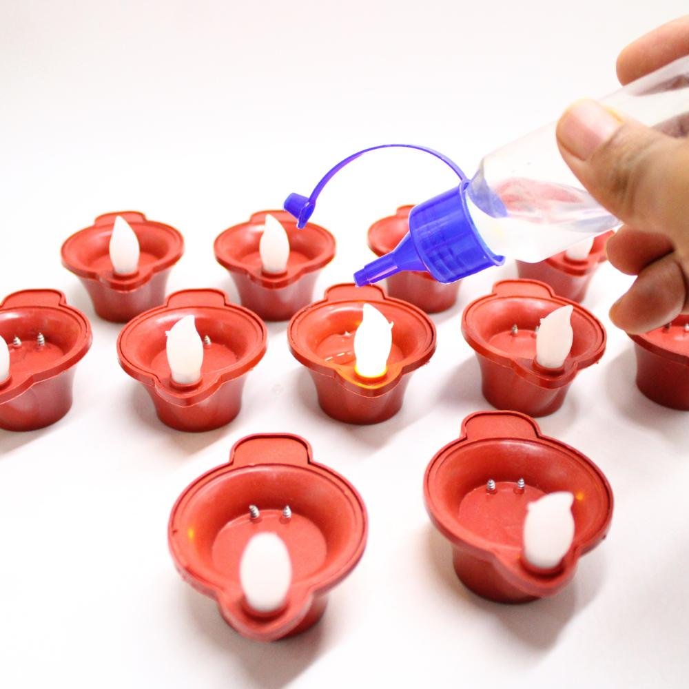 Water Sensor Diya Set Plane Design | LED Villaku Set I Battery Operated (12 pcs) - Image 6