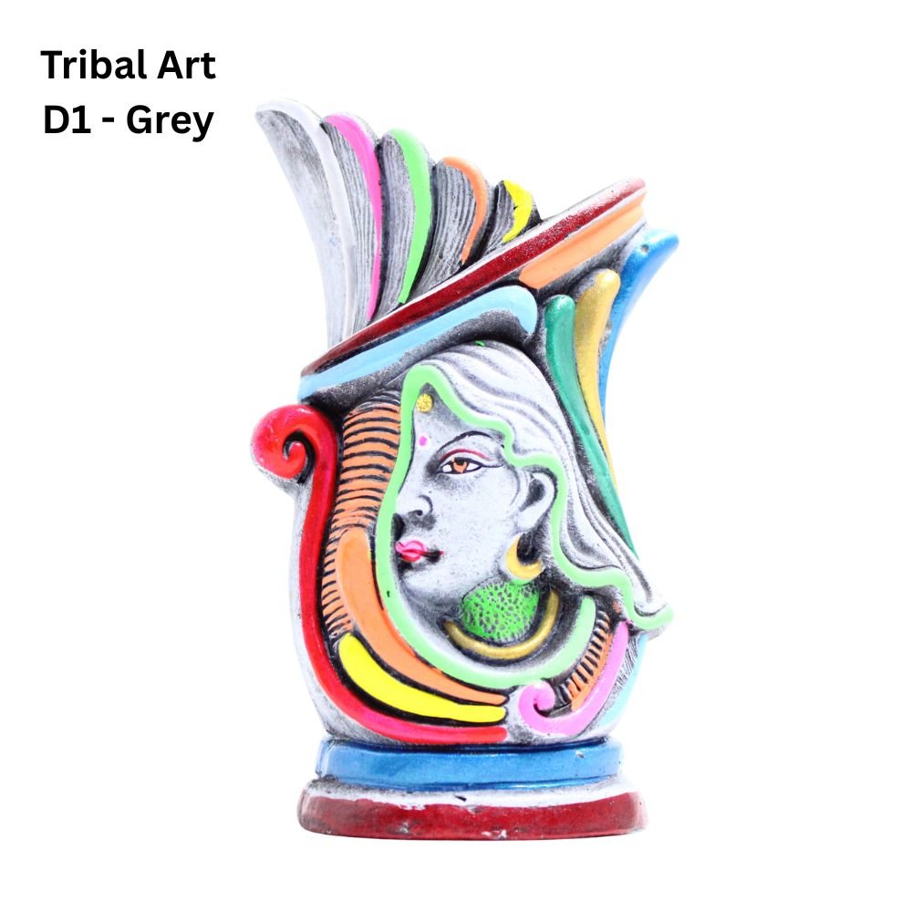 Handmade Mix Terracotta Vase | Tribal Design | Home Decoration - Small - Image 8