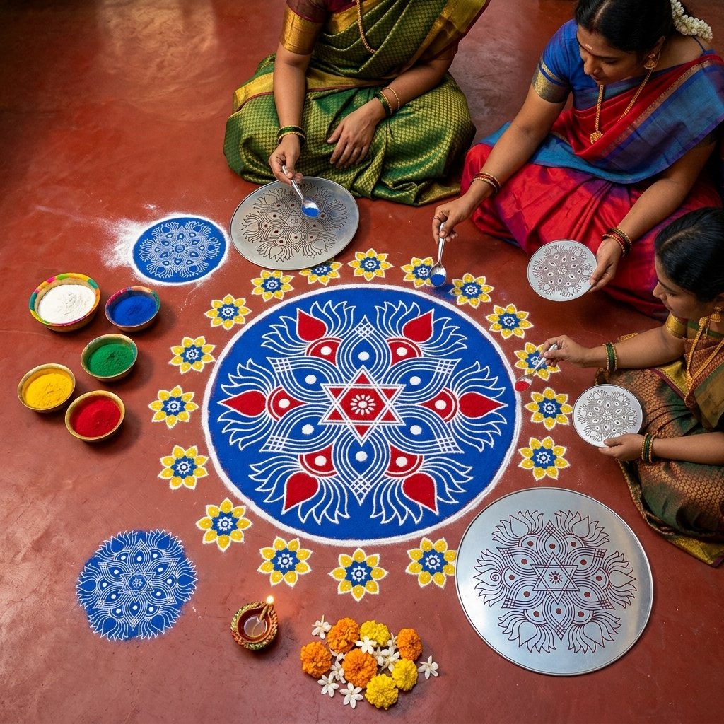 Rangoli Kolam Stencil | Kolam Thattu | 8 Inch | Deepavali Decoration