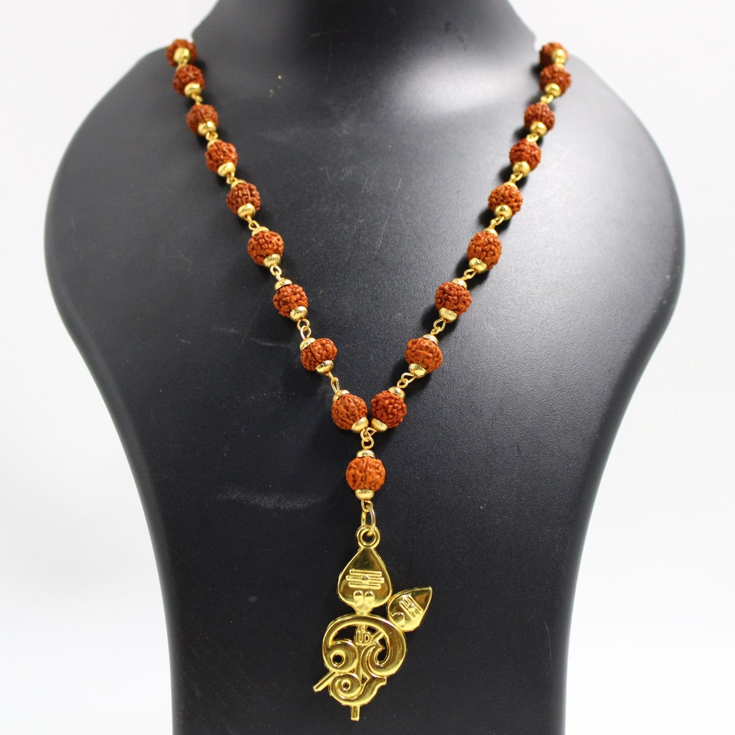 Om Murugan Metal Pendant with 5 Face Rurdraksha Malai - Om Muruga