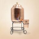 Pure Copper Full Hammered Water Dispenser - 5 L - Copper Matka | Copper Pitcher