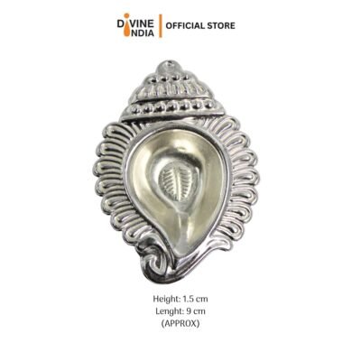 German Silver Diya with Unique Shankh Conch Shell Shape Design | Shankh Diya | Sangu Villaku | Deepavali Oil Lamp
