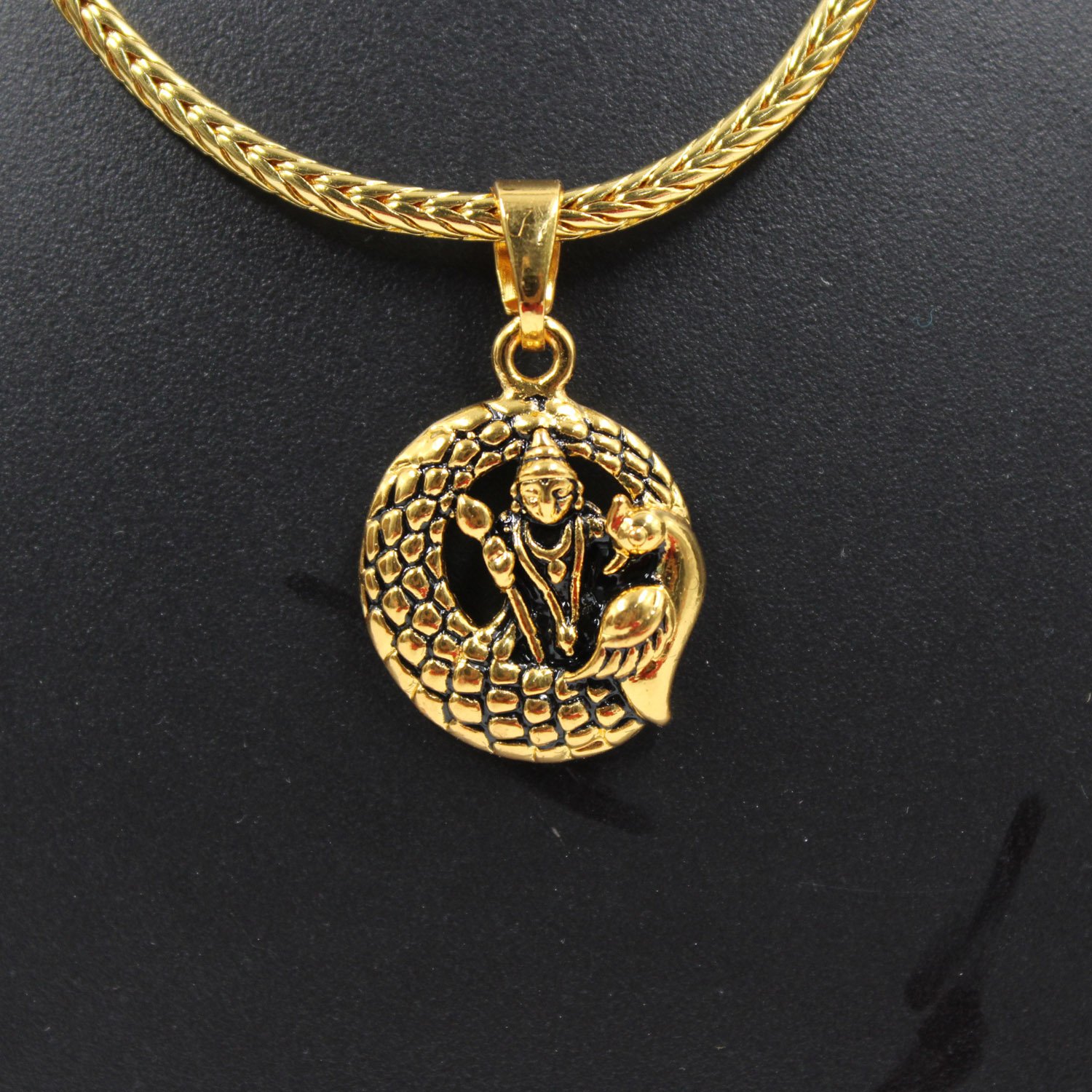 Premium Brass Murugan Pendant with Chain - Unisex