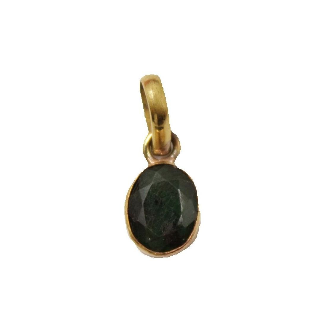 Panna | Certifed Natural Emerald Stone | Panna Green stone Pendant in 5 Metals - Zamrud - Image 3