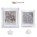 Shiv Parivar Silver Finish Stand Photo Frame Decorative Showpiece for Car Dashboard | Mandir | Home | Office | Shivan