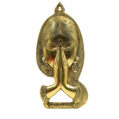 Vanakkam Welcome Lady Metal Wall Hanging