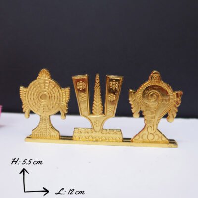 Tirupati Balaji Symbol Stand Shankh Chakra for Car Dashboard Home & Office Table