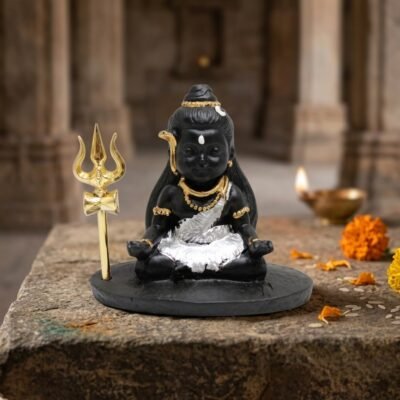 Meditating Shiva with Trishul Statue By Resin for Pooja Statue By Resin for Pooja Gift Showpiece Vastu, Home Decor, Car | Sivan Idol