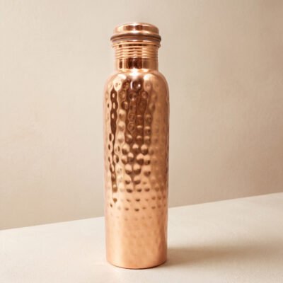 Divine India Full Hammered Copper Water Bottle 1L