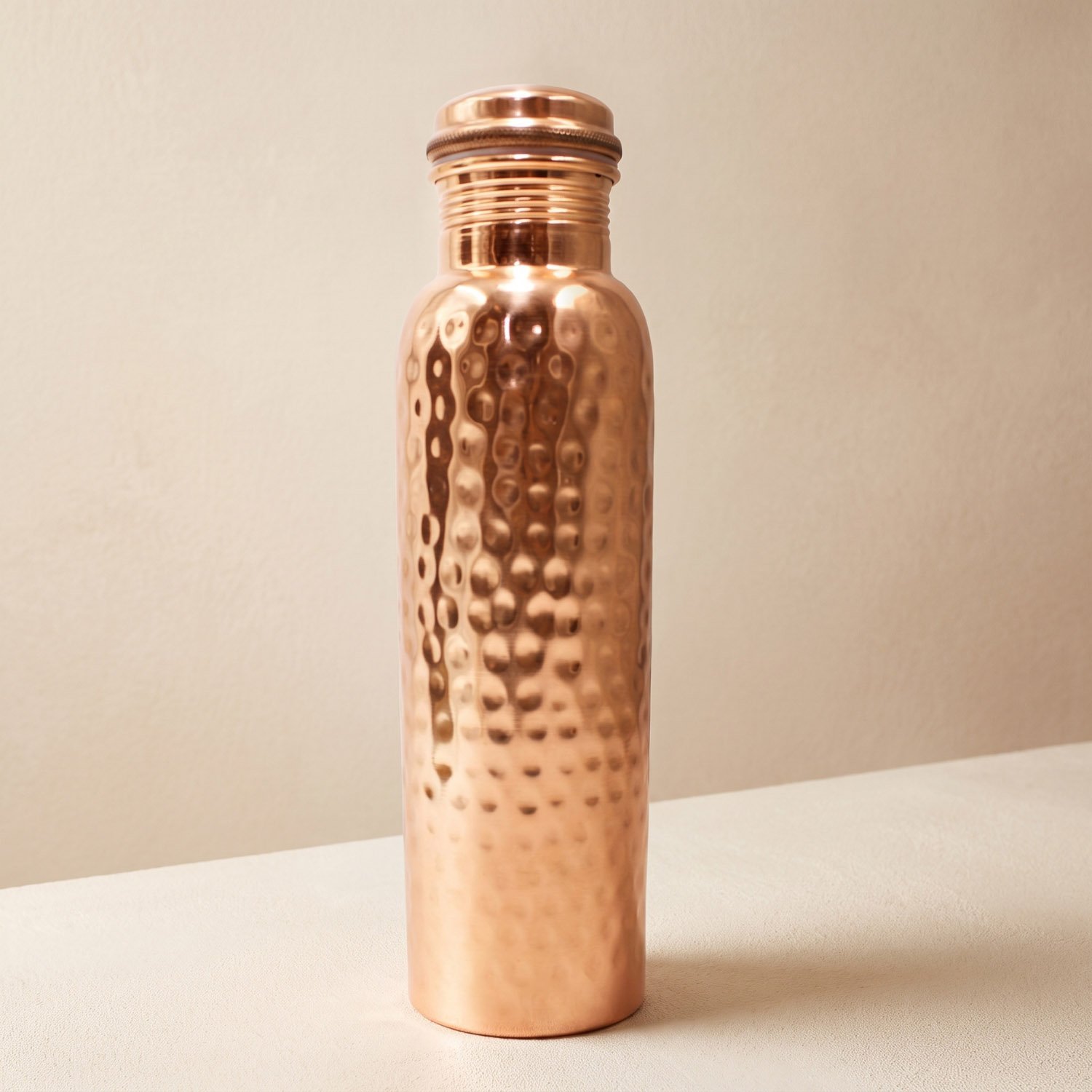 Divine India Full Hammered Copper Water Bottle 1L